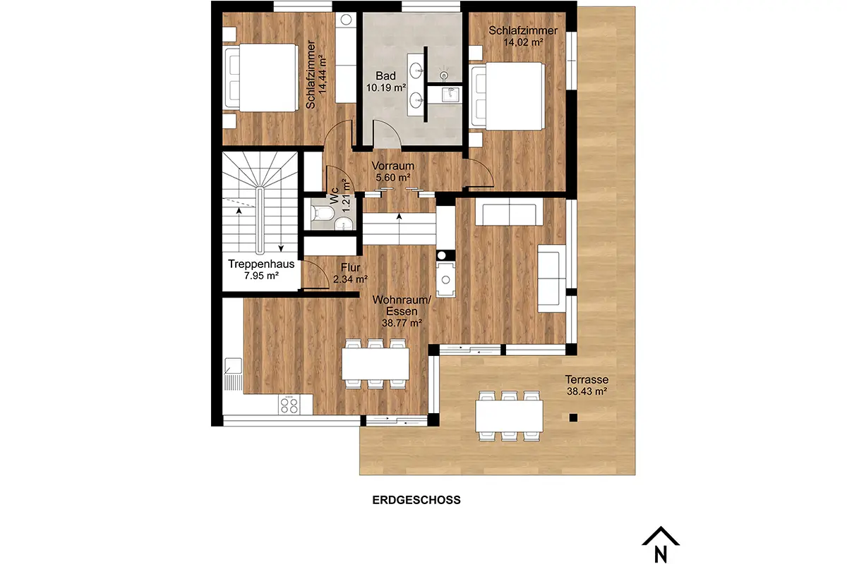 Grundriss Wohnung 1