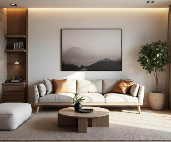 wohnzimmer-mittels-home-staging-dekoriert