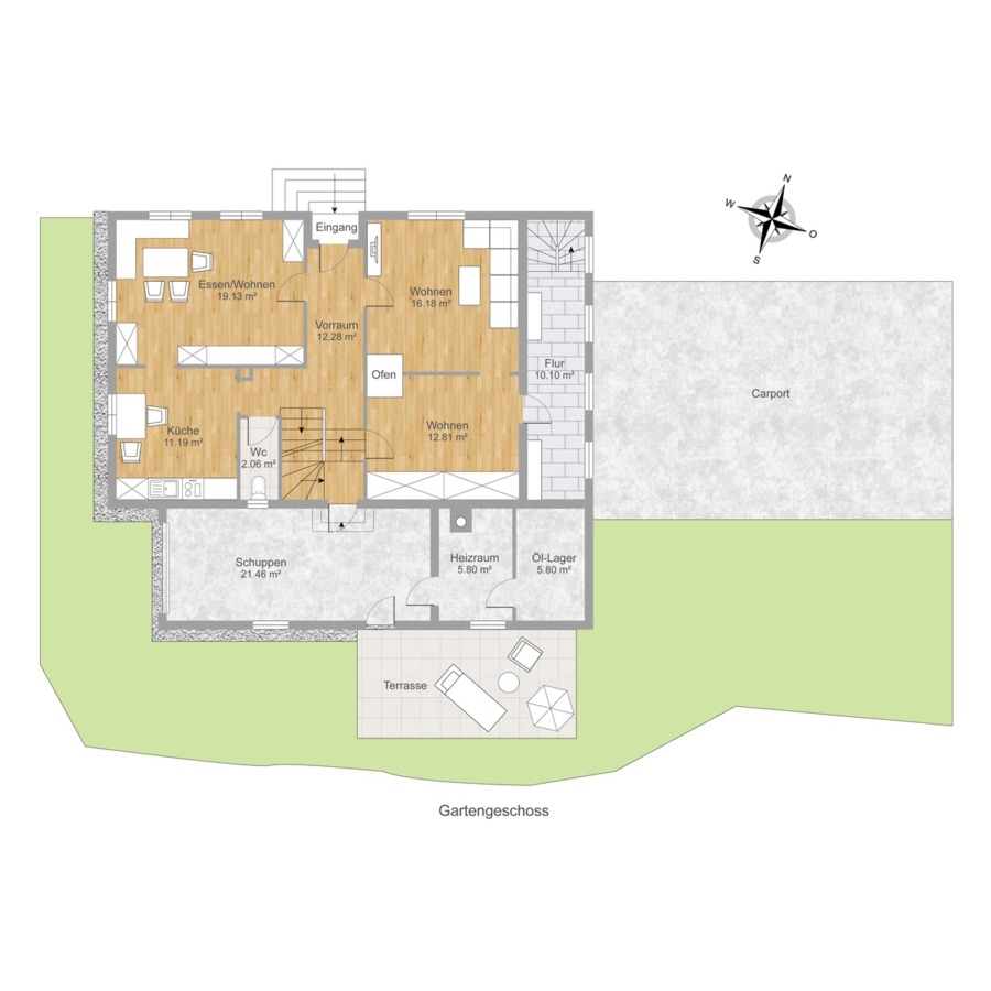 Grundriss Gartengeschoss